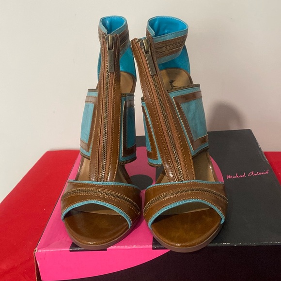 Michael Antonio Justice Sandal Brown/Turquoise, Size 10 - Picture 5 of 8